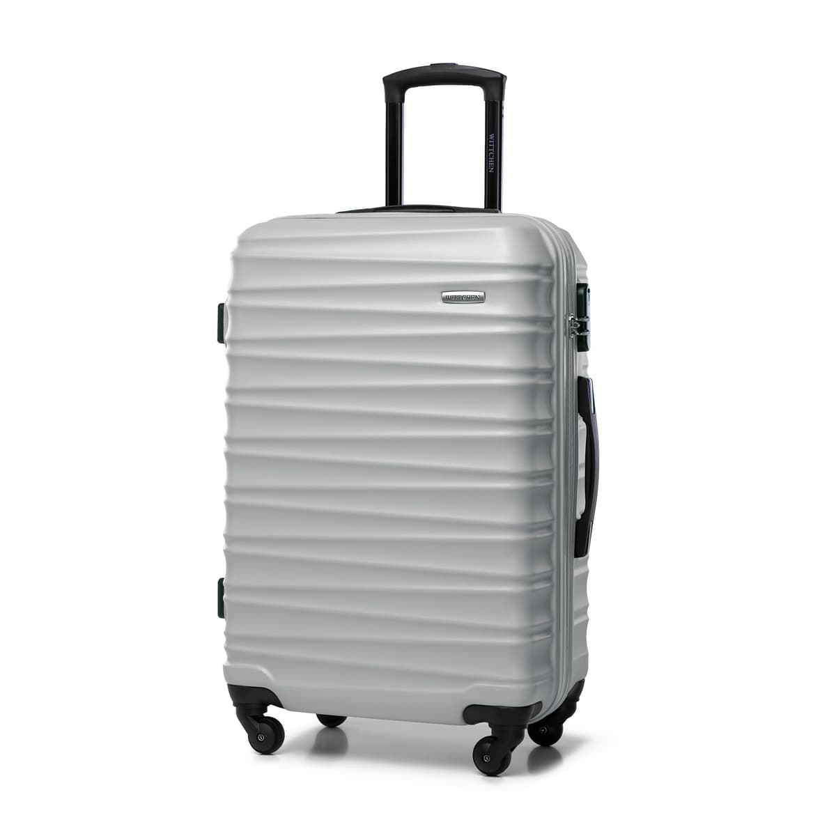 WITTCHEN Maleta Grande Trolley ABS rígido para facturación con 4 Ruedas giratorias Cerradura de combinación asa telescópica Groove Line Negro Ryanair/Vueling/Iberia/easyJet/Iberia Express — view 24