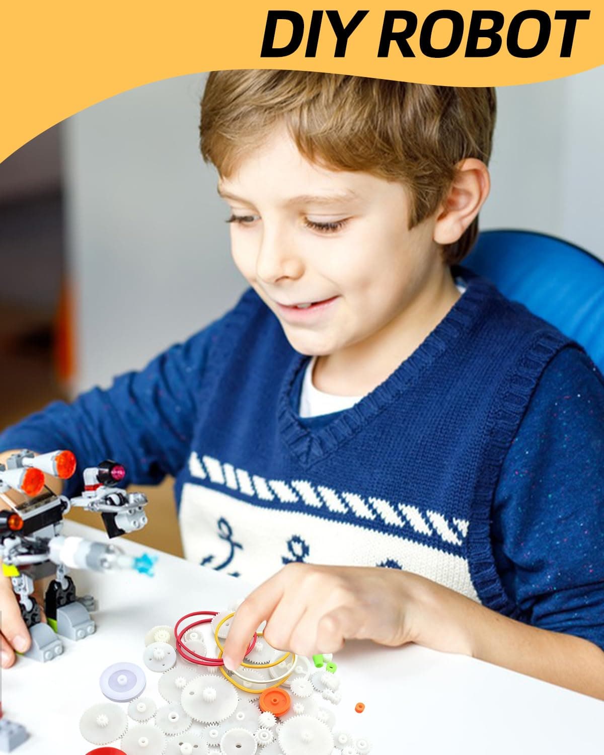 Juego de Engranaje de Plástico,Juego de poleas de Correa Dentada, Engranaje de Motor Juego de Ruedas Modelo de Automóvil para Robot Coche Motor de Juguete DIY, 75 Tipos — view 4