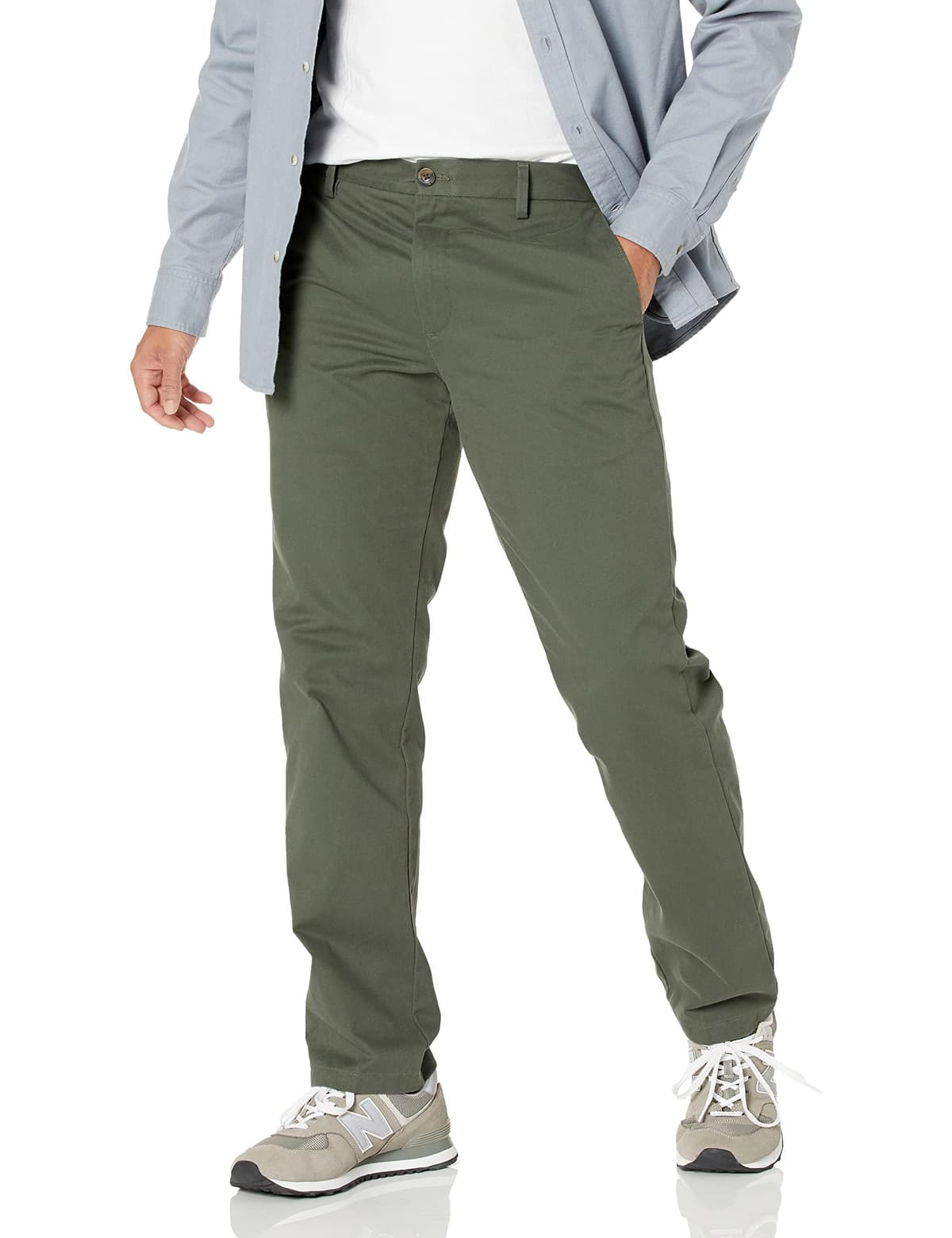 Amazon Essentials Men's Slim Fit Wrinkle-Resistant Flat-Front Work Chino Trousers