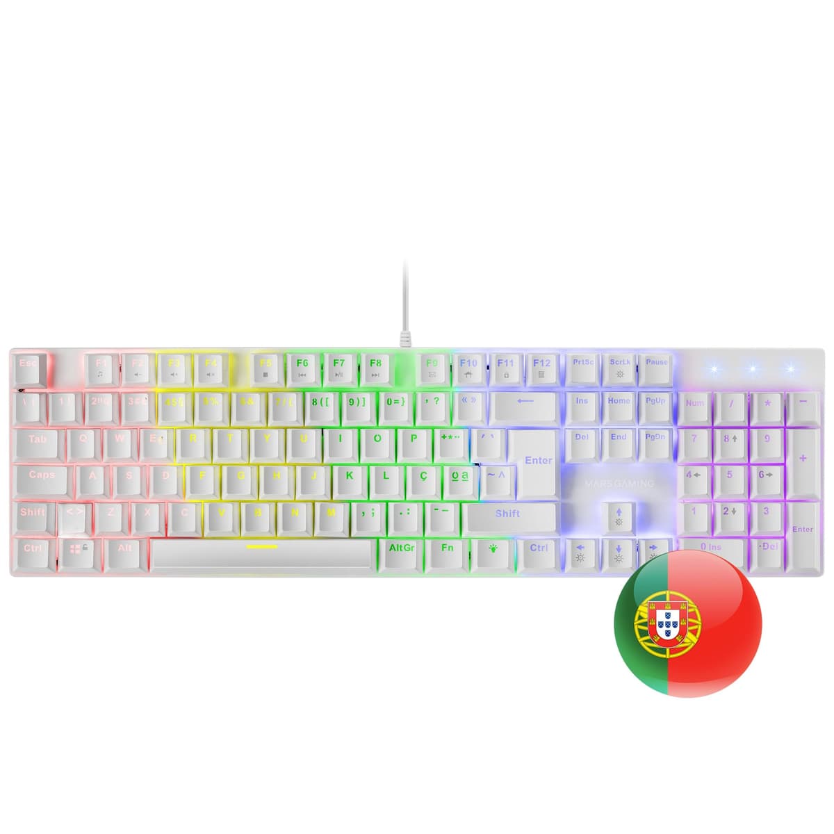 Mars Gaming MKMINIPRO, Portugués, Teclado Mecánico Compacto 60%, Switches Mecánicos Hot-Swappable, Iluminación RGB Chroma, Teclado Gaming Antighosting, Multiplataforma, Switch Azul, Blanco — view 16