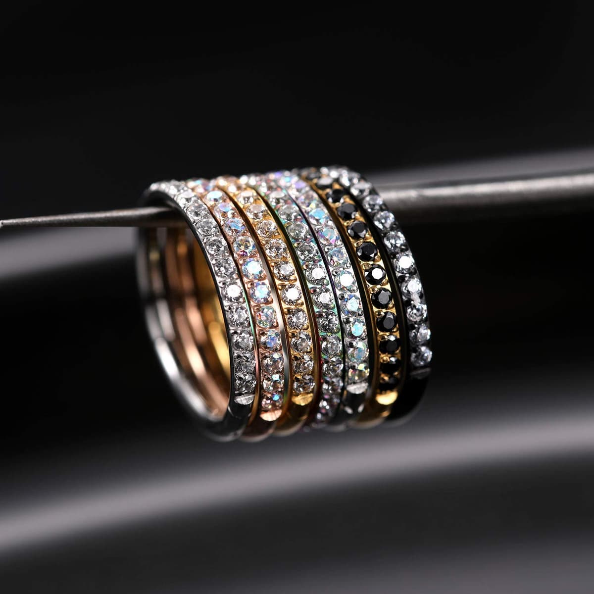 AROWRO 20G 18G 16G 14G CZ Nose Septum Rings Cartilage Conch Earring Hoop 316L Surgical Steel Conch Daith Helix Tragus Piercing Jewelry Septum Clicker for Women Men — view 4