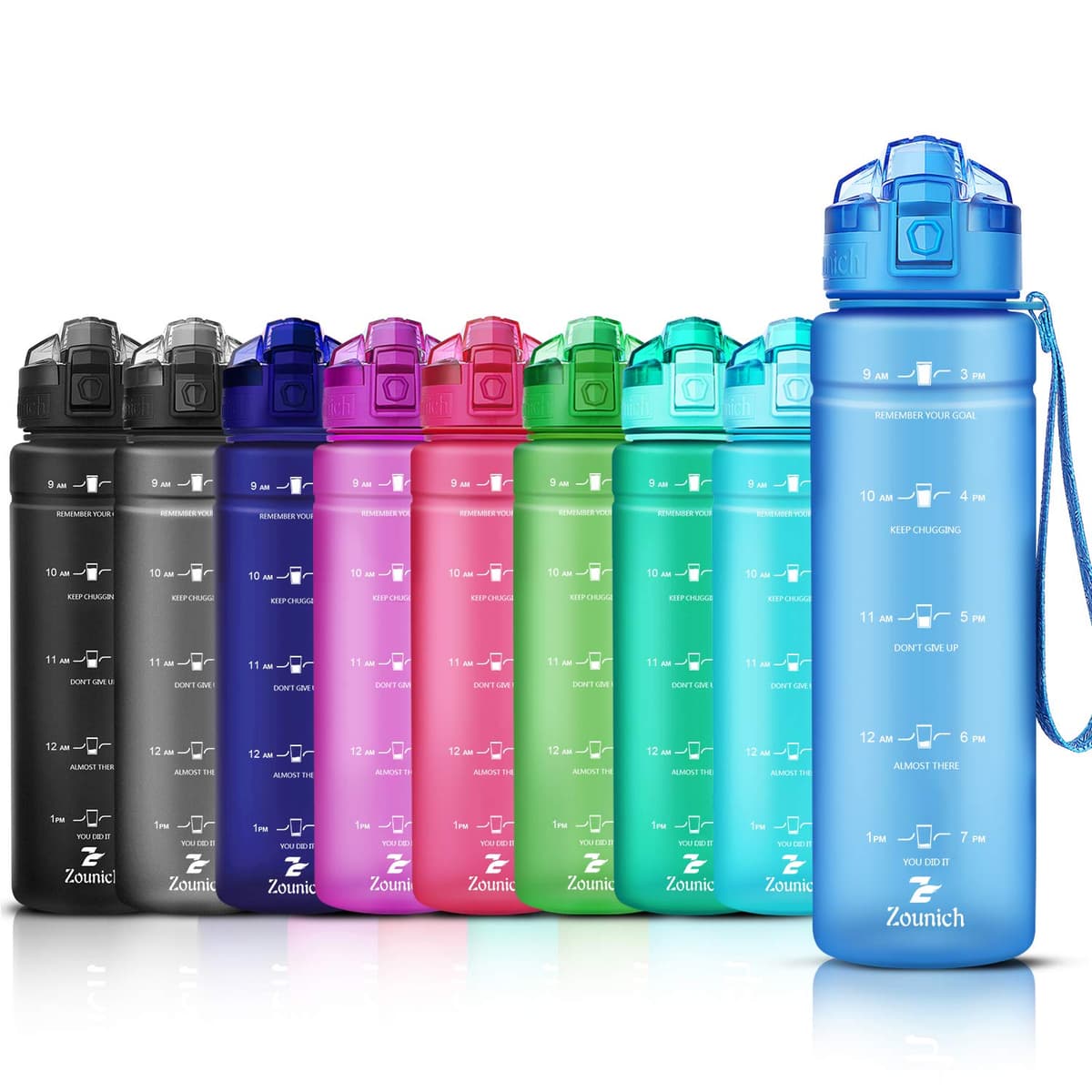 ZOUNICH Botella Agua Deporte, Botella Agua Niños sin BPA Reutilizable Plástico Tritan - 500 ml / 700 ml / 1 l, Cantimploras para Te con Filtro, para Infantil, Gimnasio, Bicicleta — view 11
