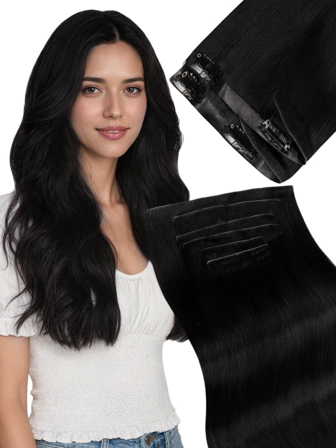 Fshine Clip in Hair Extensions Human Hair Copper Hair Extensions 18 Inch 120 g 7 pcs Color 330 Natural Straight Hair Extensions for Women Real Human Hair — view 17