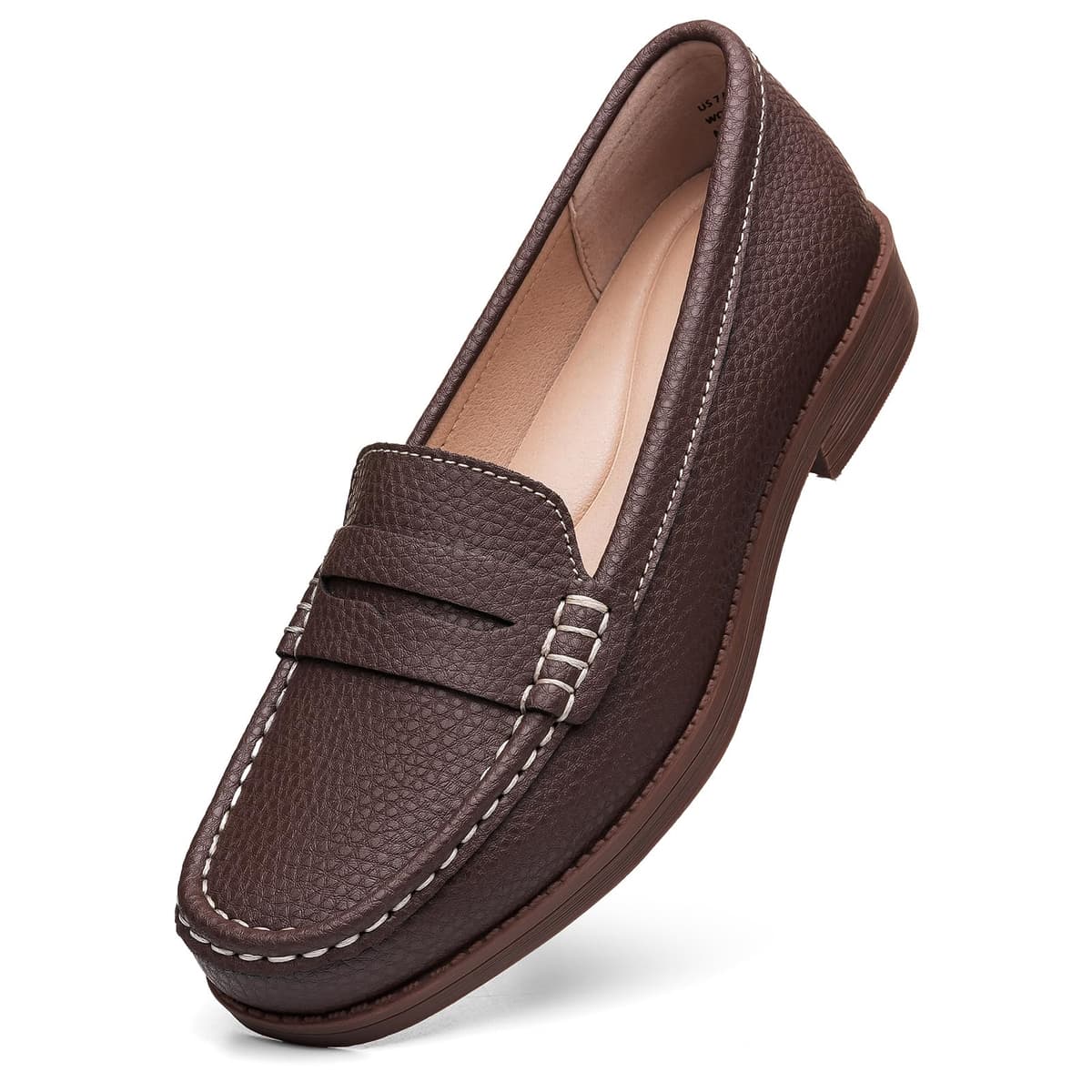 Women's Comfortable Leather Penny Loafers Slip On Business Casual Dress Shoes Lightweight Office Work Flats Everyday Walking Shoes for Women — view 17
