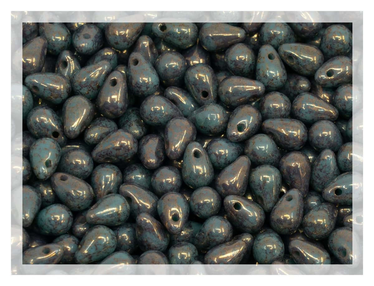 Czech 50-Piece Glass Beads, 6x9mm, Teardrop Siam Red — view 76