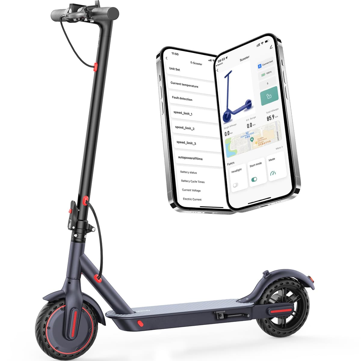 Qlaway 8.5/10" Electric Scooter for Adults 350W Motor Top Speed 25/30/35 KM, Trotinette Electrique Up to 25-35 KM Range, Bearing 265 LBS