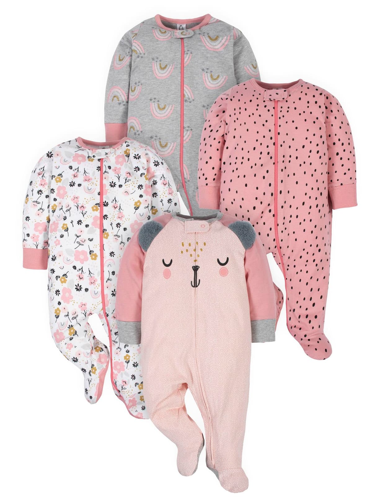 Gerber Baby Girls 4 Pack Sleep 'N Play Footie Baby and Toddler Sleepers — view 21