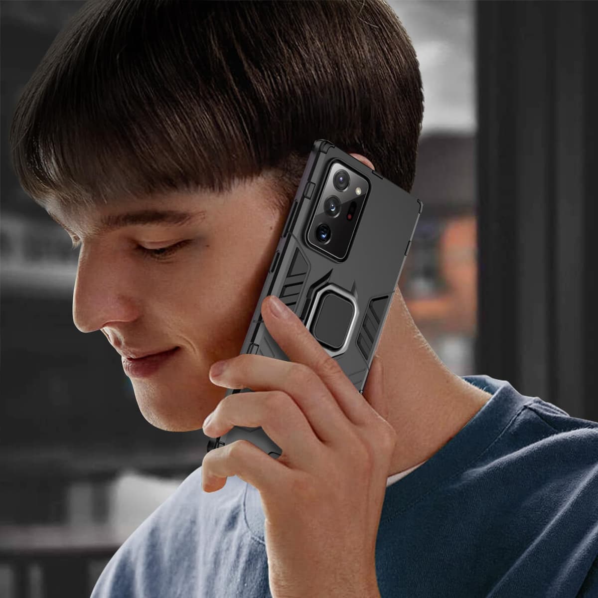 Funda para CMF Phone 2 Pro, Carcasa Antigolpes con Soporte anular metálico, Case Protectora de Grado Militar, Negro — view 337