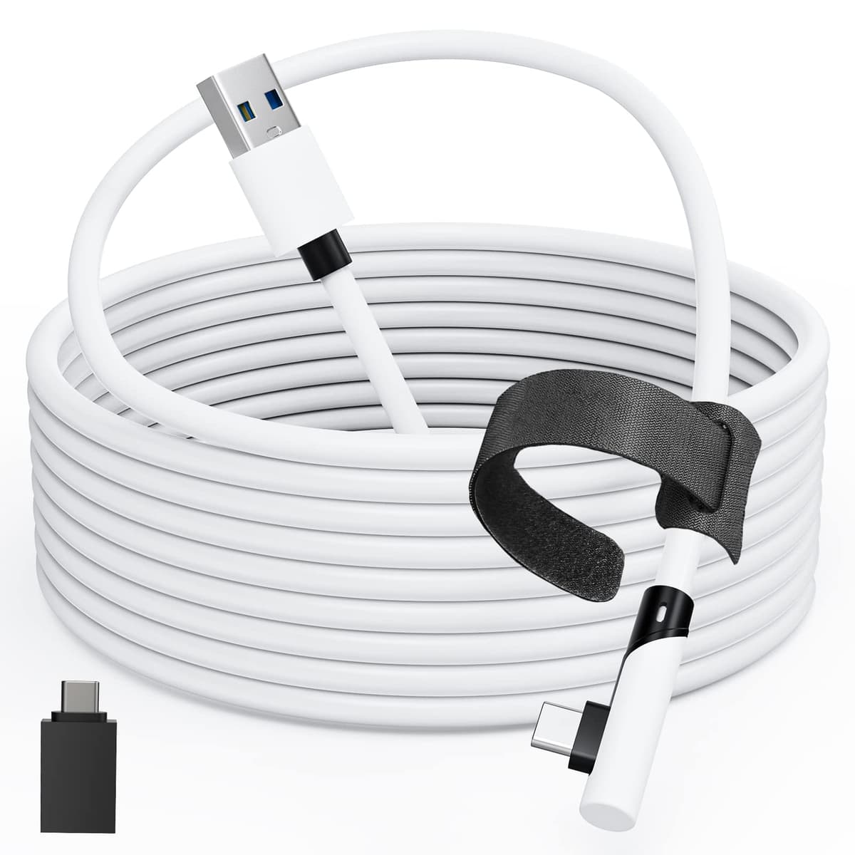Cable de enlace Tiergrade 5M compatible con Meta Quest 3/Quest 2/Pro, PICO4/Pro, cable de PC con transferencia de datos de 5 Gbps, USB 3.0 a cable de tipo para auriculares VR y PC para juegos