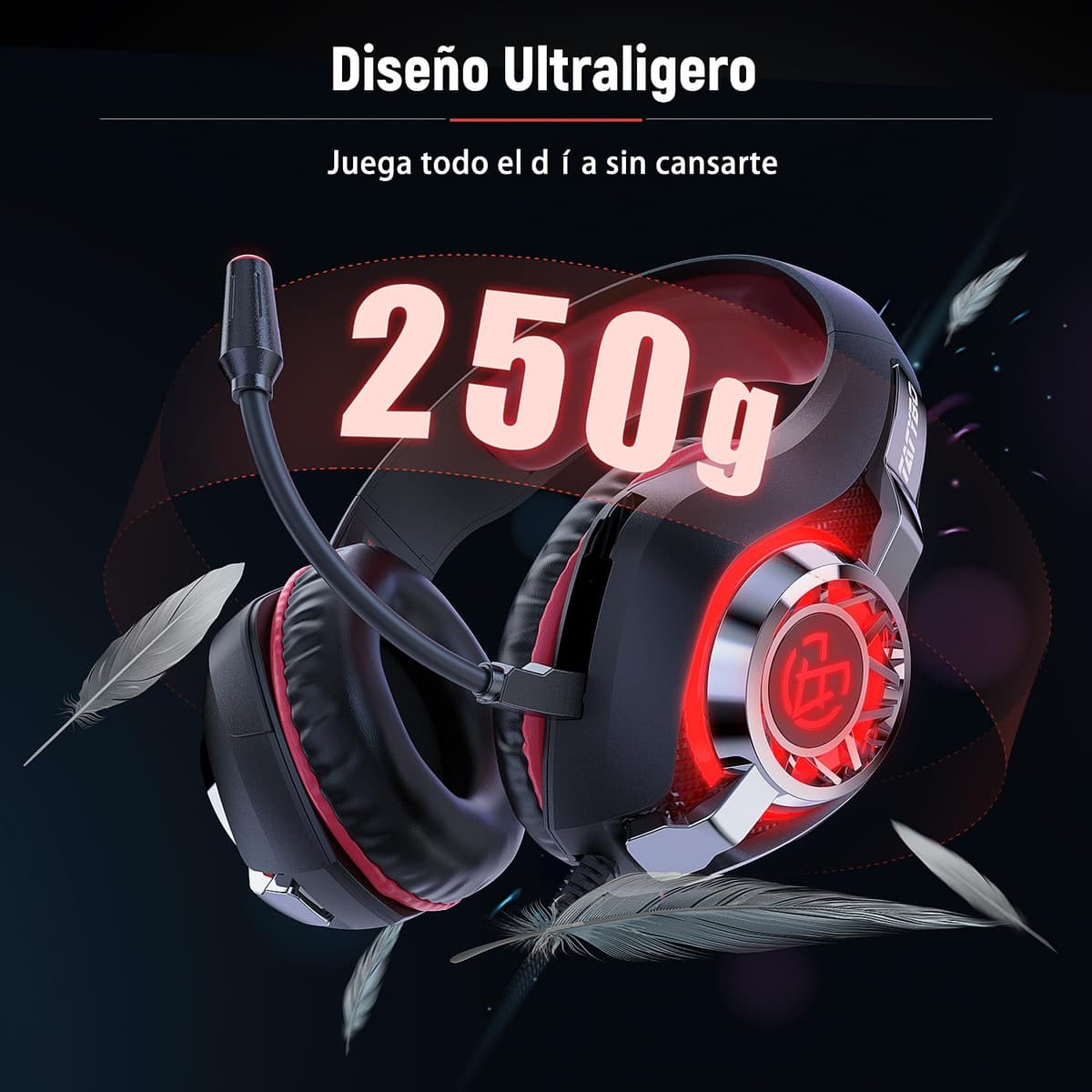 Tatybo Cascos Gaming, Auriculares Gaming con Graves Envolventes 3D, Micrófono Reducción De Ruido Y Almohadillas De Proteína, para Ps4 Ps5 Xbox PC Laptop — view 2
