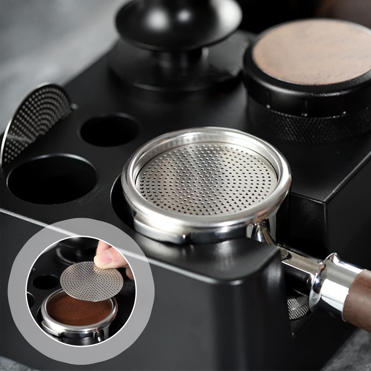 2 Piezas Pantalla de Disco Espresso de 53mm, 0,8 mm de Grosor, Acero Inoxidable, Reutilizable, Mejora la Extracción, Filtro para Portafiltro Espresso, Accesorio para Cafetera — view 5