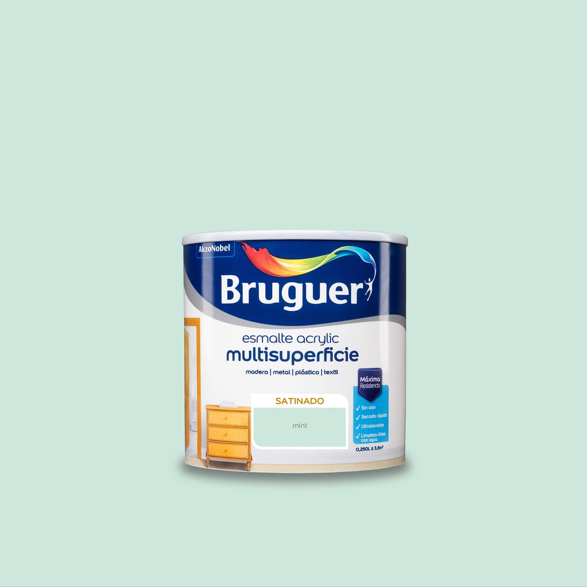 Bruguer Acrylic Multisuperficie Esmalte al agua Satinado - Pintura 750 mL, Blanco Permanente — view 89