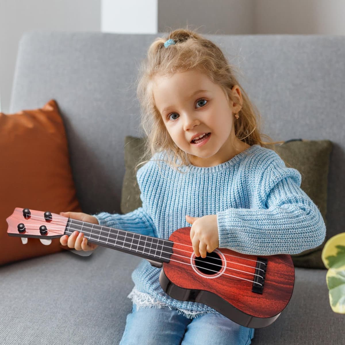 Ukulele para Principiantes - Juguete Educativo Musical de 43 cm | Instrumento Musical de Juguete de iniciación,para Clases Colegio Guardería Niñas Niños Hogar Estudio — view 2