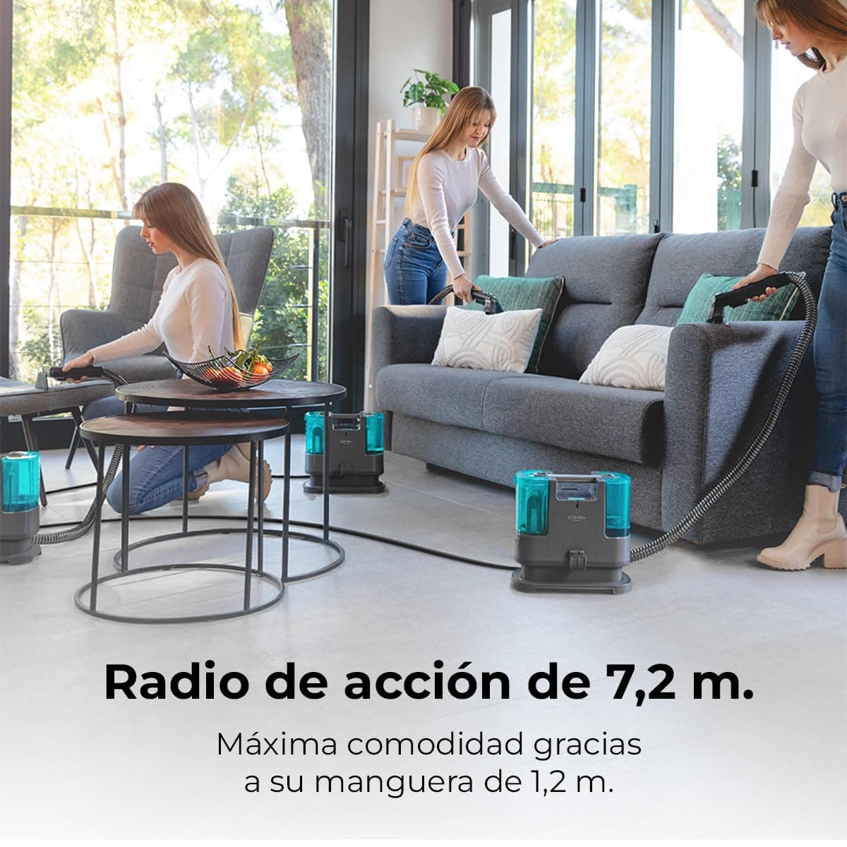 Cecotec Aspirador de Tapicerías Conga Popstar 3000 CarpetClean. 400 W, 2 Depósitos -1 de Agua Limpia y 1 de Sucia-, Pulverizador de Agua, Radio de acción 6 m, Longitud de la Manguera 1,2 m — view 5