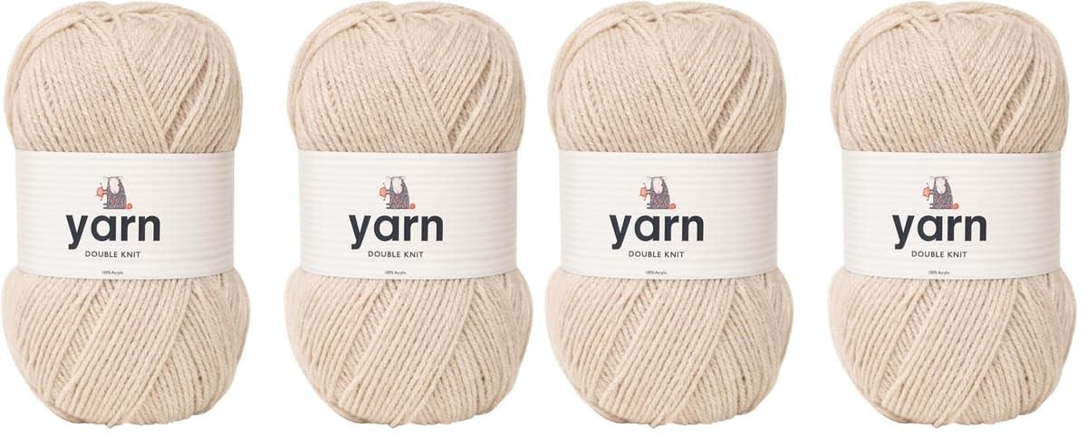 Korbond DK Beige Yarn - 100g Acrylic Wool - Lightweight, Hypoallergenic & Durable Double Knit Crochet Yarn Knitting Wool (290m Total) — view 89