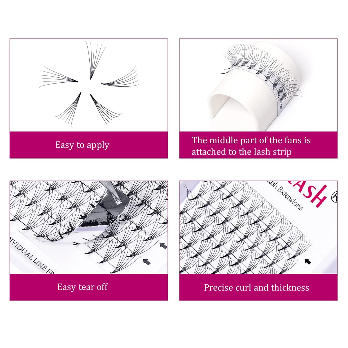 Volumen Ruso 6D 0.07mm C Curl 10mm Prefabricados Extensiones de Pestañas Volume Lashes Extension Ruso Pestañas — view 5
