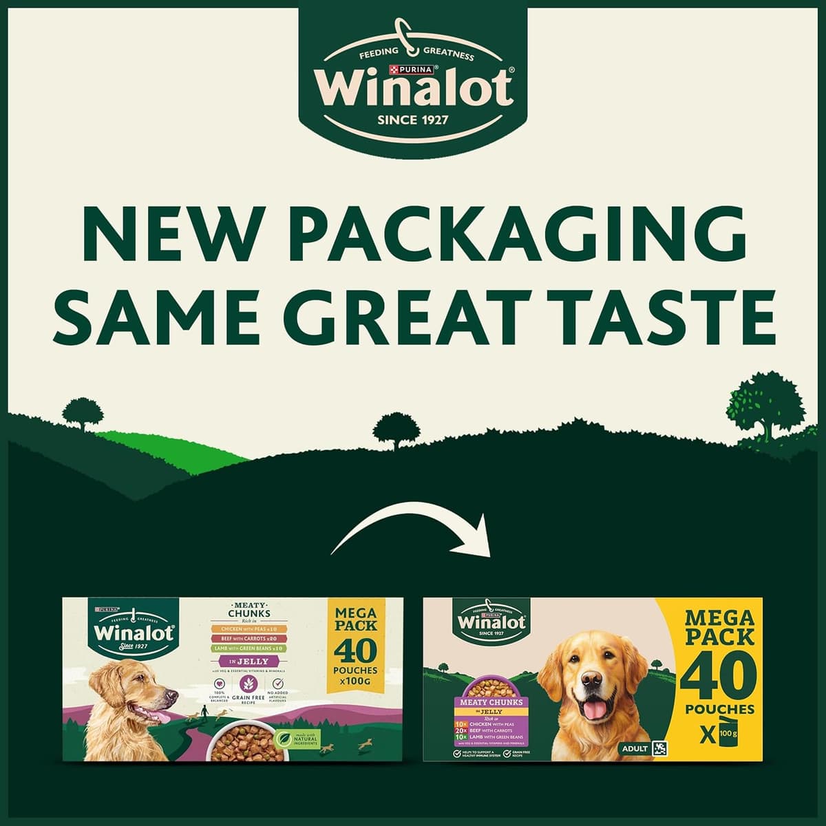 WINALOT Meaty Chunks Adult Wet Dog Food Mixed in Jelly Beef, Chicken, Lamb 40x100g Pouches Meaty Chunks Mixed in Jelly 100 g (Pack of 40) — view 8