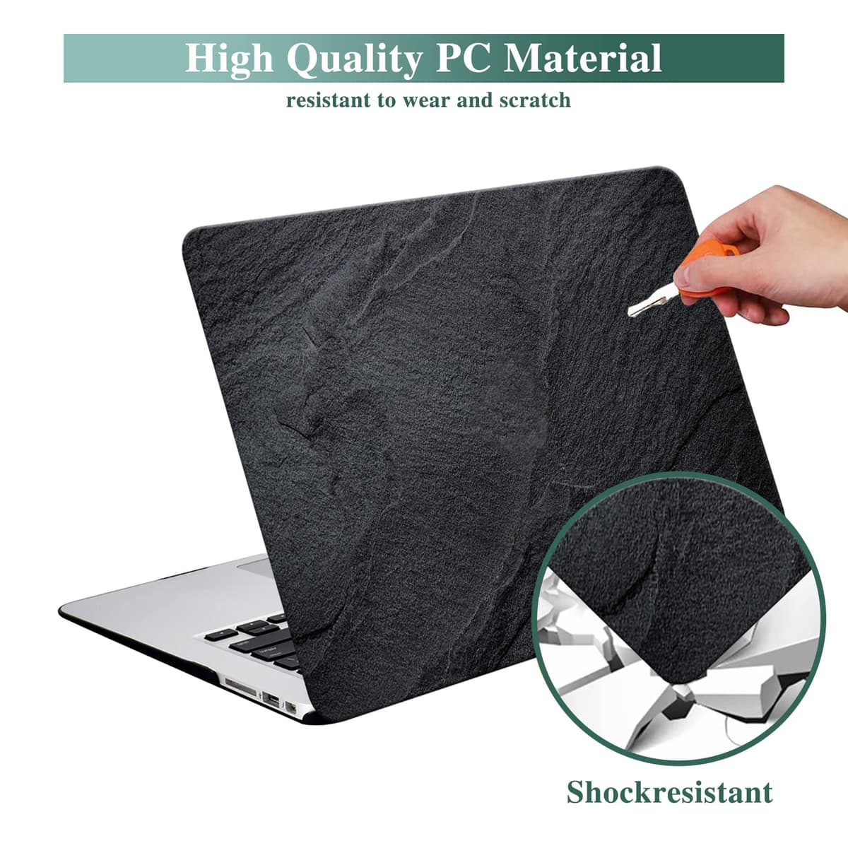 for MacBook Air 13.6 inch Case 2022 2023 2024 2025 Release M4 A3240 M3 A3113 M2 A2681 with Touch ID, Plastic Laptop Hard Shell Case & Keyboard Cover for M4 M3 M2 MacBook Air 13.6,Black Marble — view 2