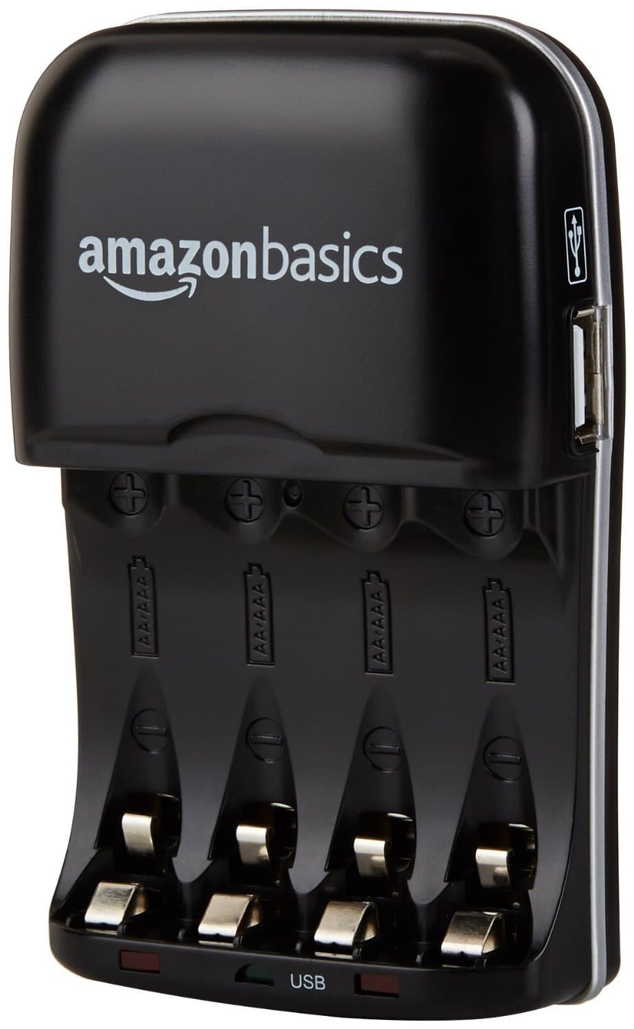 Amazon Basics Battery Charger for Rechargeable AA and AAA NiMh Batteries – UK Plug, 4-Bay, Black — view 13
