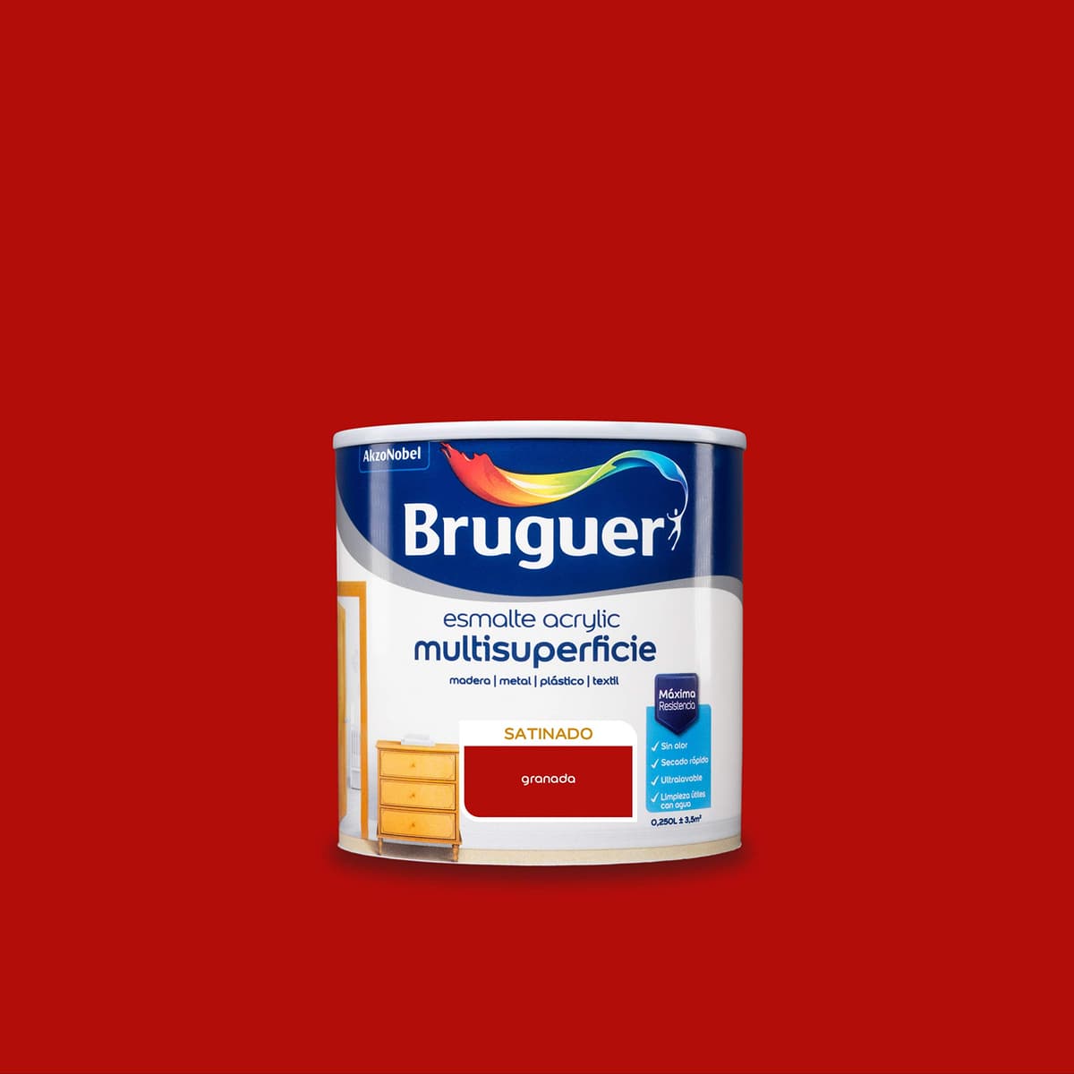 Bruguer Acrylic Multisuperficie Esmalte al agua Satinado - Pintura 750 mL, Blanco Permanente — view 109