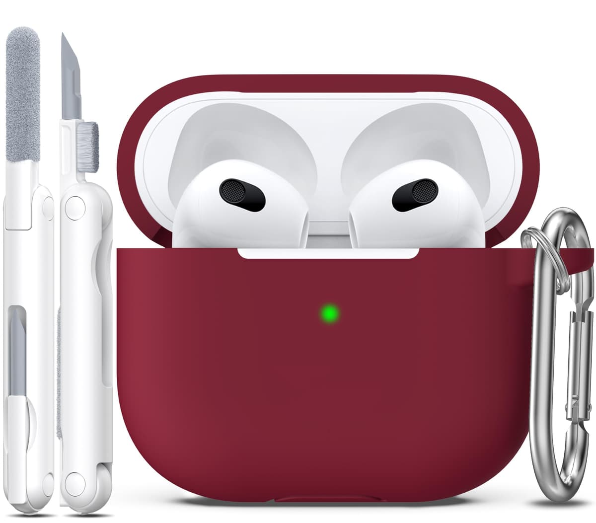 R-fun Funda para AirPods 4 con Kit de Limpieza, Case de Silicona Suave con Llavero, Funda Protectora Completa para Hombres y Mujeres, Compatible con Apple Latest Airpods 4th, Rojo — view 72