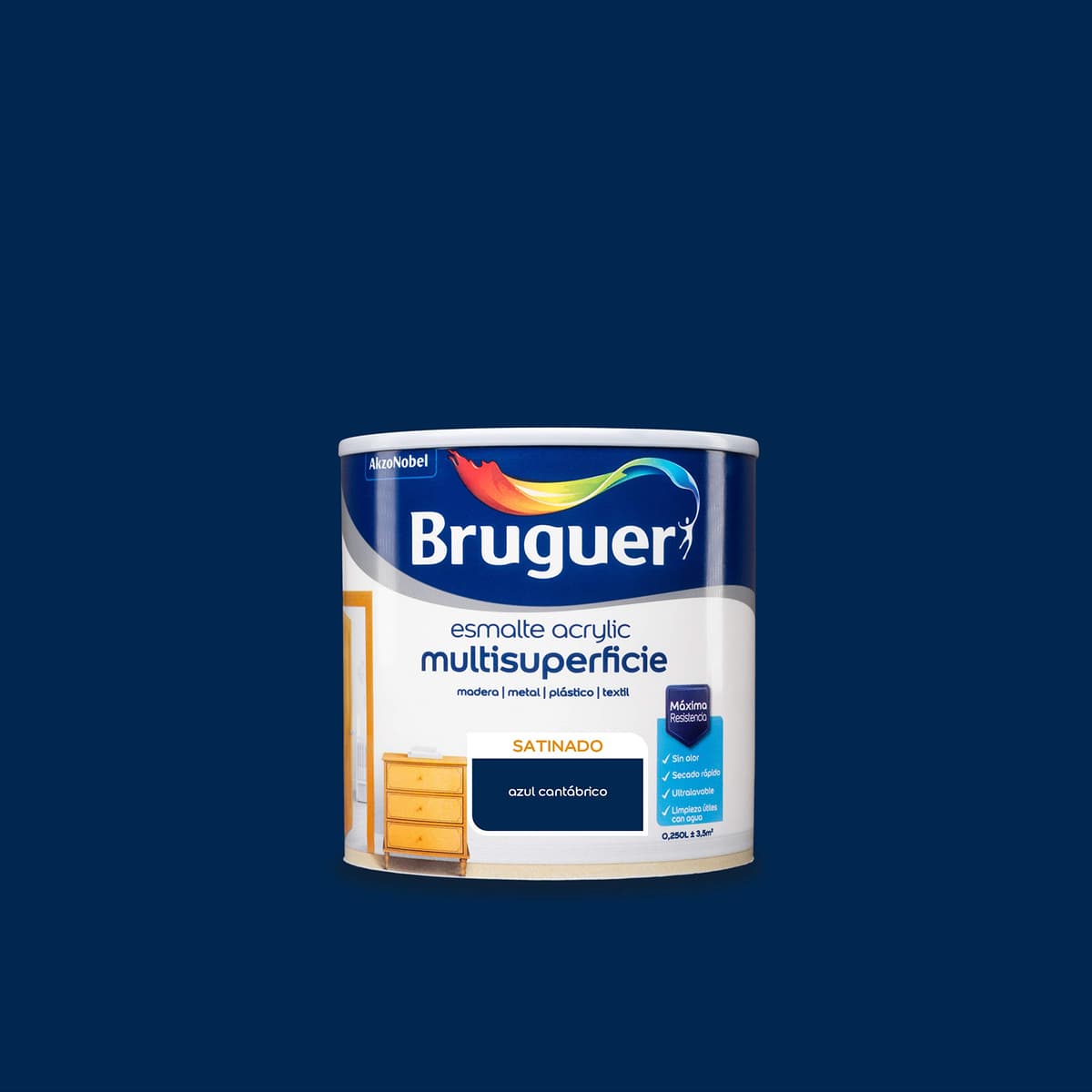 Bruguer Acrylic Multisuperficie Esmalte al agua Satinado - Pintura 750 mL, Blanco Permanente — view 112