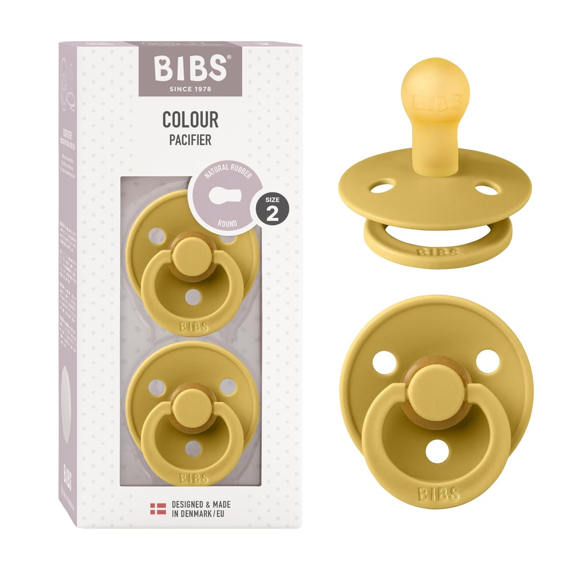 BIBS Colour Soother 2-Pack, BPA Free Dummy Pacifier, Round Nipple. Natural Rubber Latex, Size 2 (6-18 Months), Sky Blue/Steel Blue — view 60