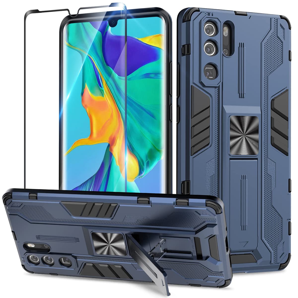 Funda para CMF Phone 2 Pro, Carcasa Antigolpes con Soporte anular metálico, Case Protectora de Grado Militar, Negro — view 496