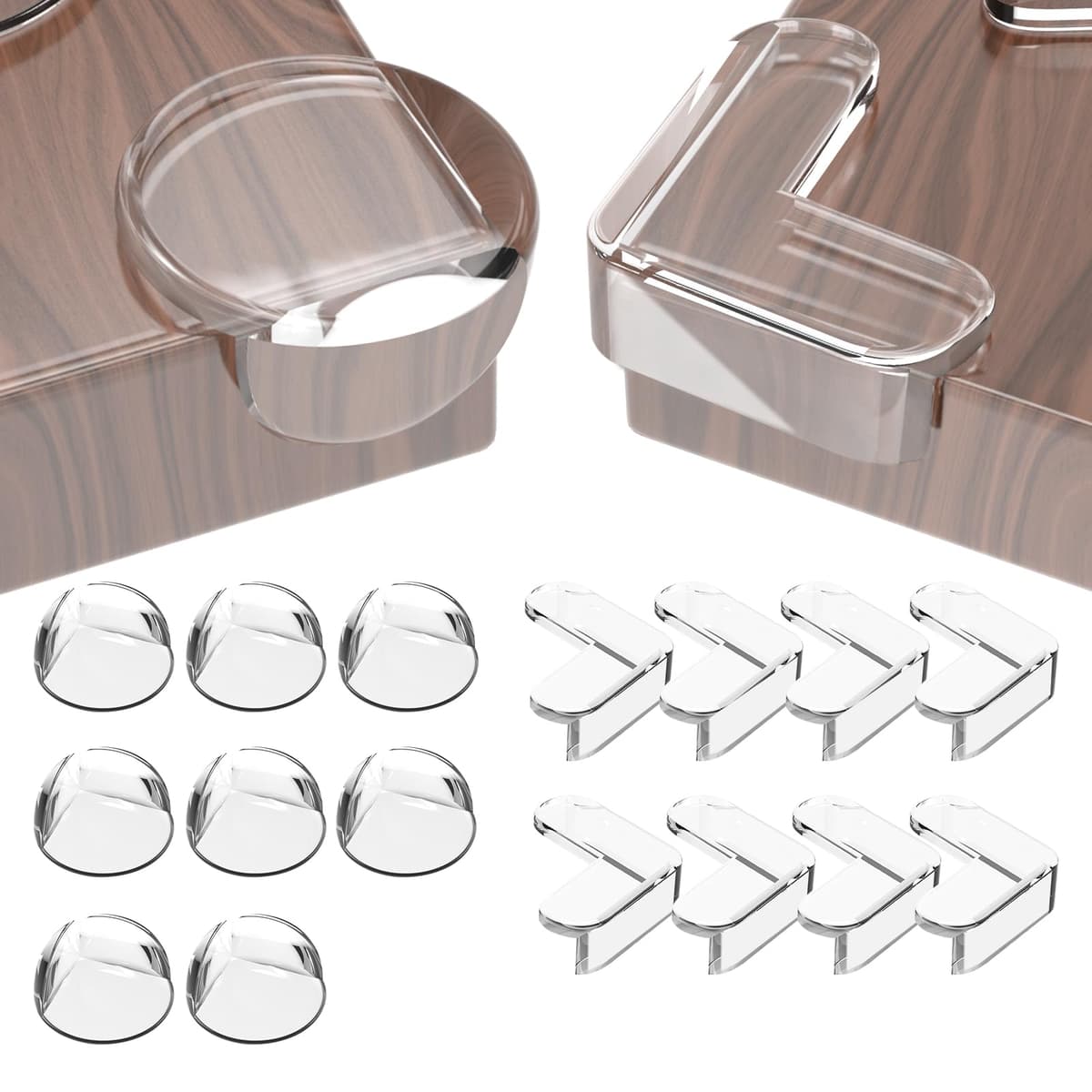 Peakally Corner Protectors for Baby Pack of 12, Thick Table Furniture Edge Protectors for Kids with Strong Adhesion, Corner Guard & Edge Safety Bumpers Clear - 6 R and 6 L — view 10