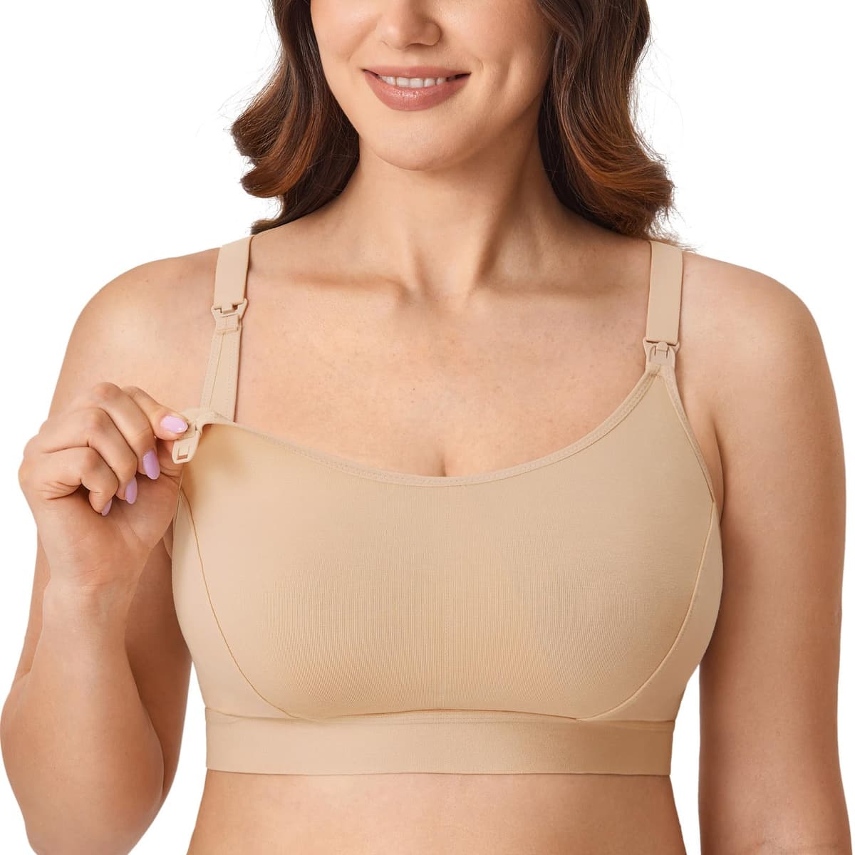 Gratlin Women's Nursing Bras Maternity Plus Size Breastfeeding Cotton Sleep Nursing Sports Bra