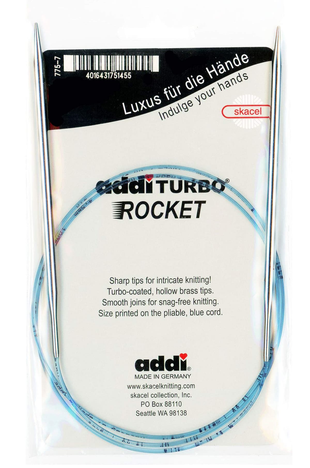 Addi Turbo – Agujas de Tejer Circulares, para Encaje, Metal, White Bronze, 120 cm, 1.75 mm — view 5
