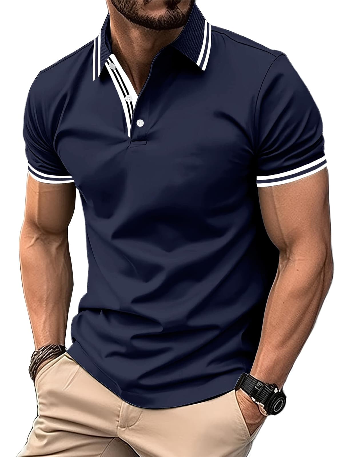 SwissWell Polo Manga Corta para Hombre Polo Shirt de Secado Rápido Polo de Golf Verano Outdoor Transpirable Camisetas — view 12