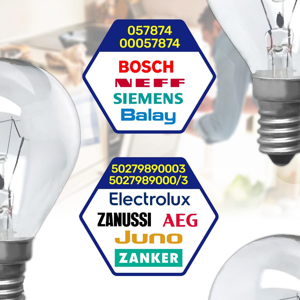 MONTERAL Bombilla E14 para Horno 230V 40W 300°С con Código Original 00057874 057874 para Bosch para Siemens 5027989000/3 50279890003 para Electrolux para AEG — view 3