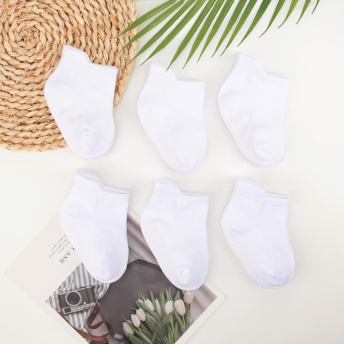 DRESHOW Calcetines Tobilleros Antideslizantes con Suelas Antideslizantes para Bebés Niños Pequeños Niños Niñas — view 3