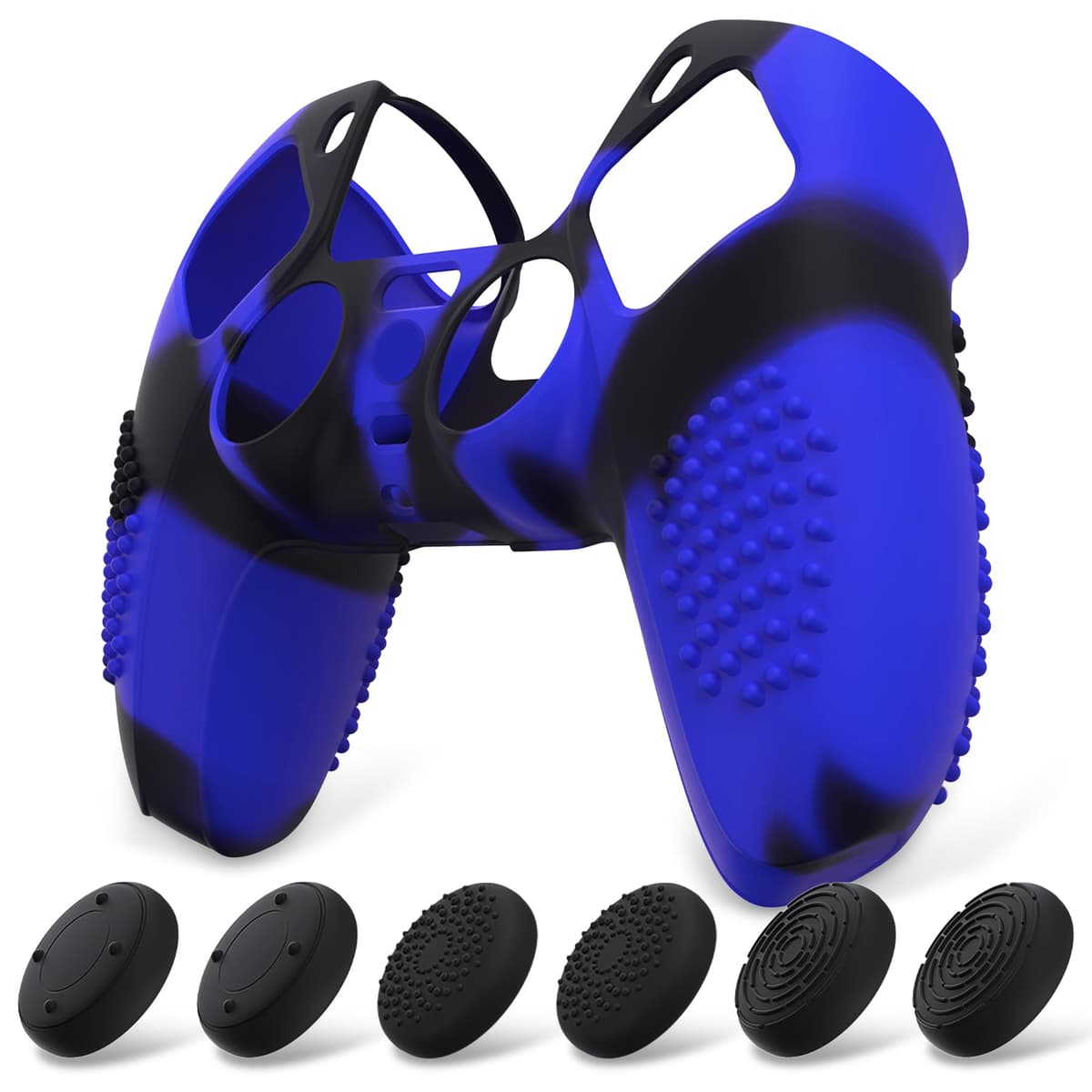 eXtremeRate PlayVital Funda de Silicona para ps5 Mando - Carcasa Protectora con 6 Tapas de Joysticks, Impermeable, Resistente y Antideslizante, Funda de Goma Suave, 3D Tachonado (Matcha Verde) — view 30