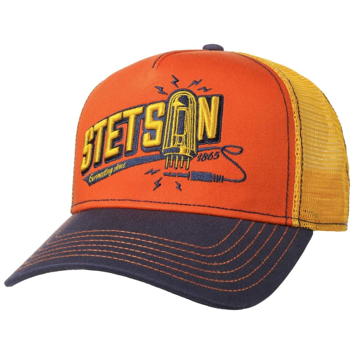 Stetson Gorra de Camionero Patrulla para Hombre/Mujer, Gorra de béisbol de algodón, tamaño Ajustable, Gorra con Inserto de Malla, Gorra de Camionero para Invierno/Verano, Gorra Curvada