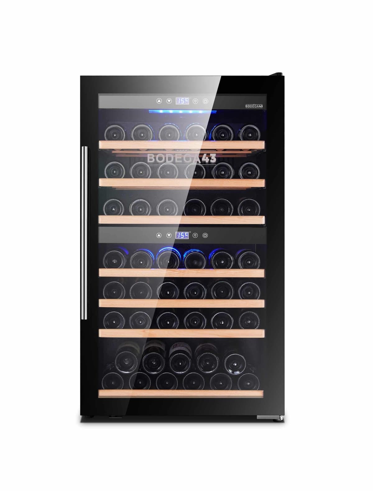 BODEGA43-12C Wine cooler small 12 bottles 33L, 5-20 ºC, 1 Zone, low noise (41 dB), compressor cooling, 3 beechwood shelves