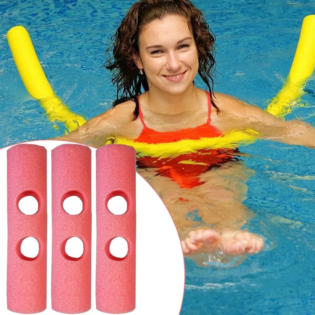 Conector Churro Piscina, 6 Piezas Churro Piscina Espuma con Orificios, Conector para Fideos de Natación, Ayuda para Entrenamiento De Natación — view 3