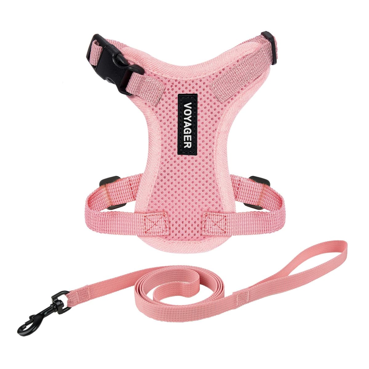 Voyager Step-in Lock Cat Harness and Reflective Cat Leash with Neoprene Handle by Best Pet Supplies - Supports Small, Medium and Large Breed Cats, Pink, size XXXS - 5ft