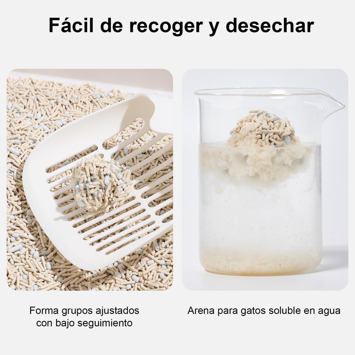 FUKUMARU Arena de Tofu para Gatos 10.8 kg, Arena aglomerante rápida para Gatos con Material superabsorbente, absorción instantánea, sin Polvo, bajo Rastro, Control de olores — view 4