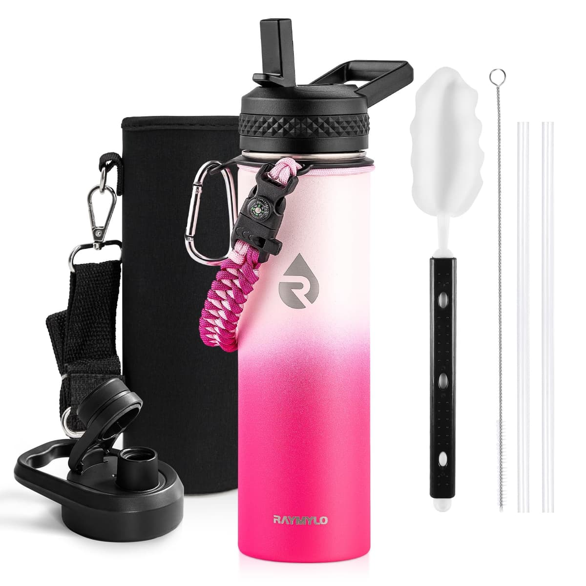 RAYMYLO One Gallon Water Bottle Insulated, Triple Walled Vacuum Stainless Steel (Cold for 48 Hrs), Leak Proof & Non-BPA, Large Water Flask Jug with Paracord Handle & Straw Spout Lids — view 66