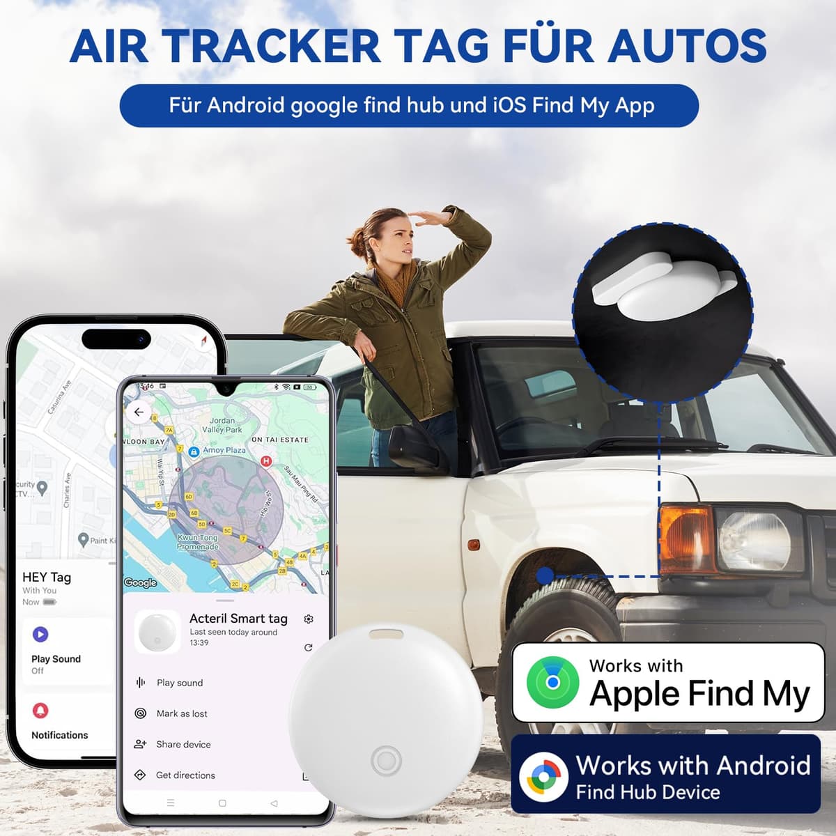 GPS Coche Localizador, 2026 Nuevo Magnetismo Localizadores GPS Sin Tarjeta SIM ni Suscripción para Android y iOS, Invisibilidad Tracker Rastreador Oculto para Coches/Motocicleta/Bicicleta — view 2