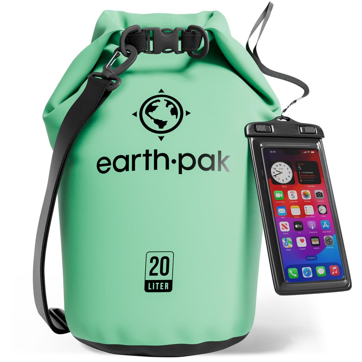 Earth Pak Waterproof Dry Bag - Roll Top Waterproof Backpack Sack Keeps Gear Dry for Kayak with Waterproof Phone Case — view 42