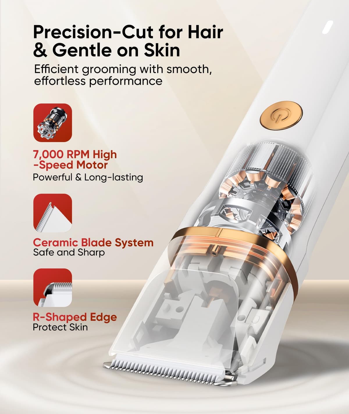 Lady Shavers for Women 3-in-1,Bikini Trimmer Woman IPX7 Waterproof,Nose Trimmer Rechargeable,Pubic Hair Trimmer for Women Wet and Dry,Painless Electric Foil Shaver for Body,Arms Legs Underarms, White — view 2