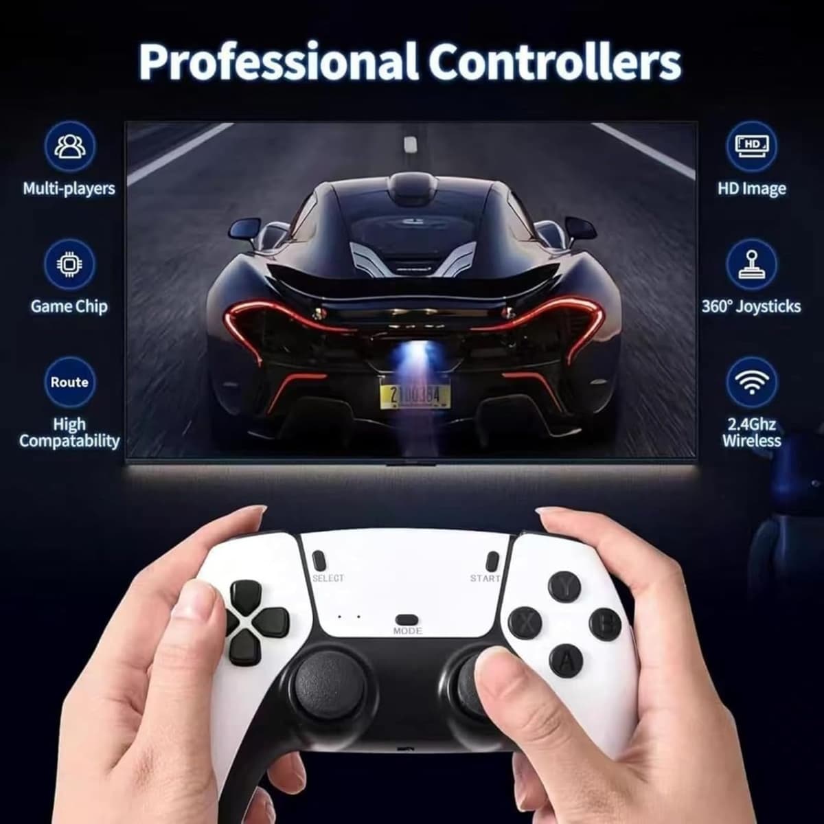 Juego de batalla retro arcade 4K de alta definición para dos jugadores, consola de juegos arcade retro inalámbrica de 2.4 G, memoria de 64 GB/128 GB, más de 40.000 juegos integrados, mini arcade — view 3