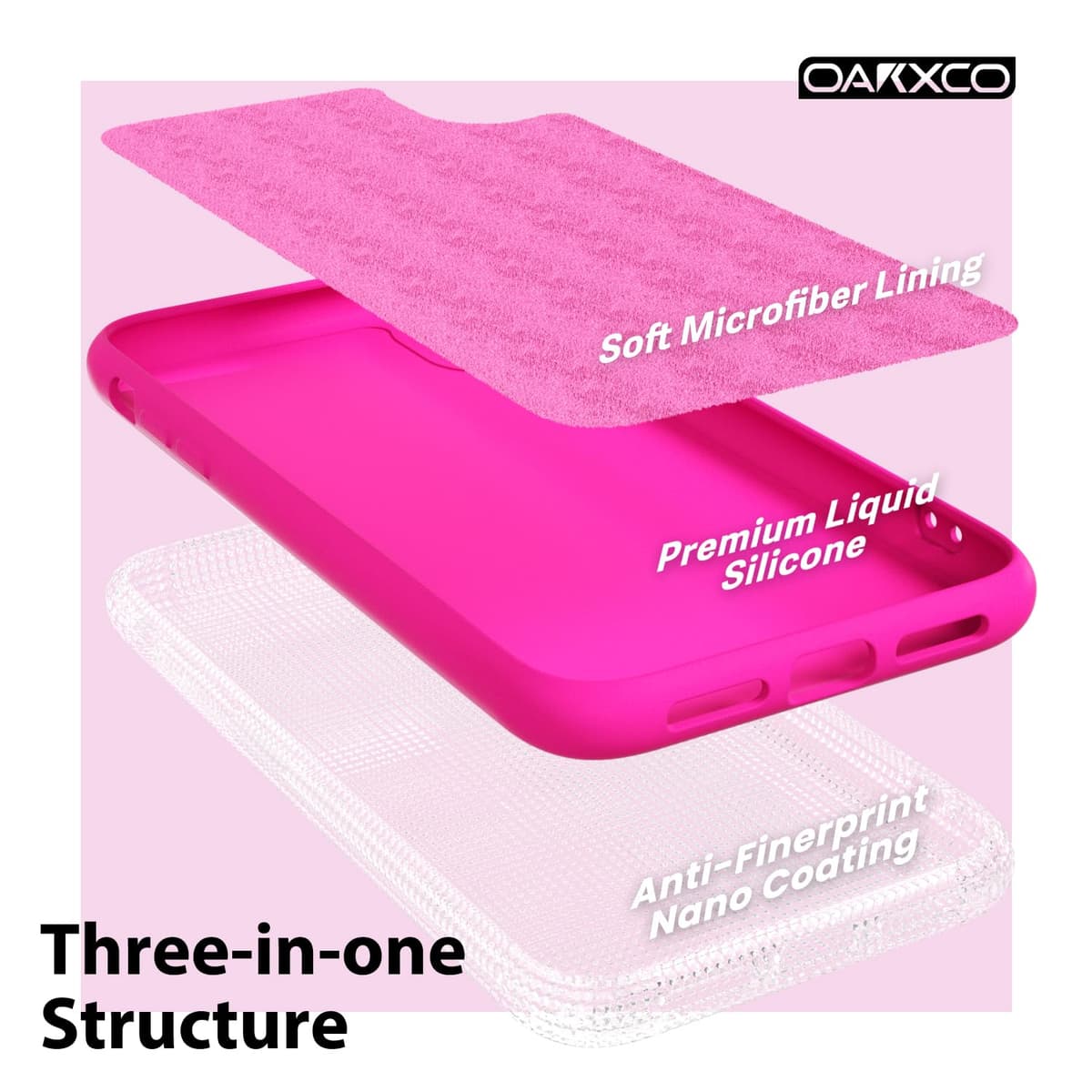 oakxco for iPhone 17 Pro Max Phone Case Liquid Silicone, Cute Thin Slim Grip Soft Rubber Gel for Women Men, Smooth Matte TPU Plain Solid Color Girly Simple Case with Camera Cover, Light Pink — view 225