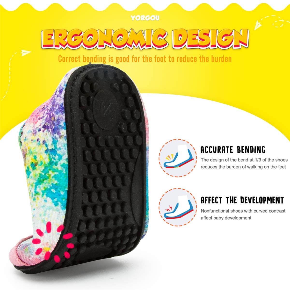 Yorgou Zapatos de Agua para niños y niñas, Zapatos de Playa para niños pequeños, Calcetines acuáticos Descalzos Antideslizantes para Piscina y Playa — view 3