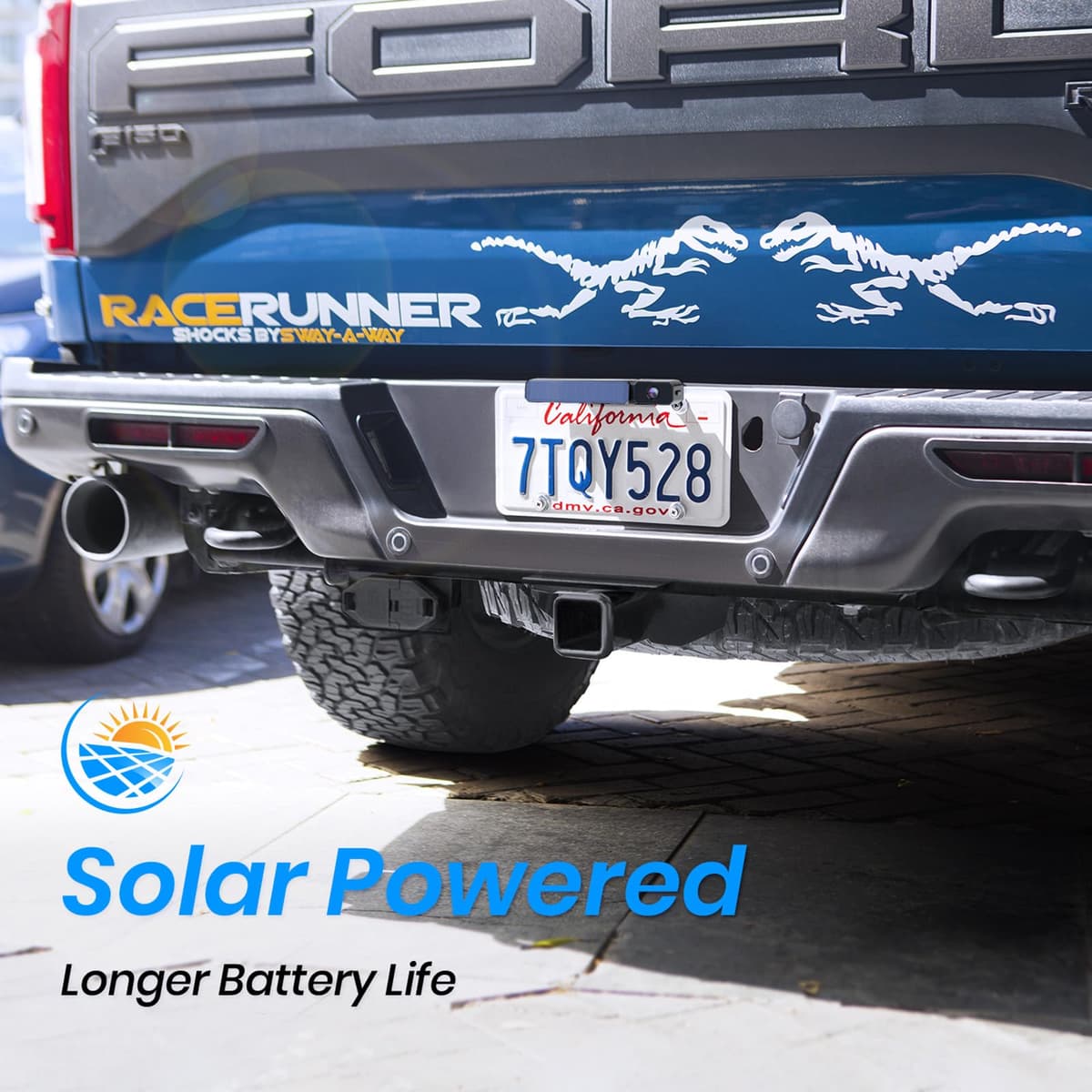 AUTO-VOX Solar Powered Wireless Reversing Camera Kit, 3 Mins DIY Installation, Clear Image Backup Camera with IP69K Waterproof for Cars and Van — view 3