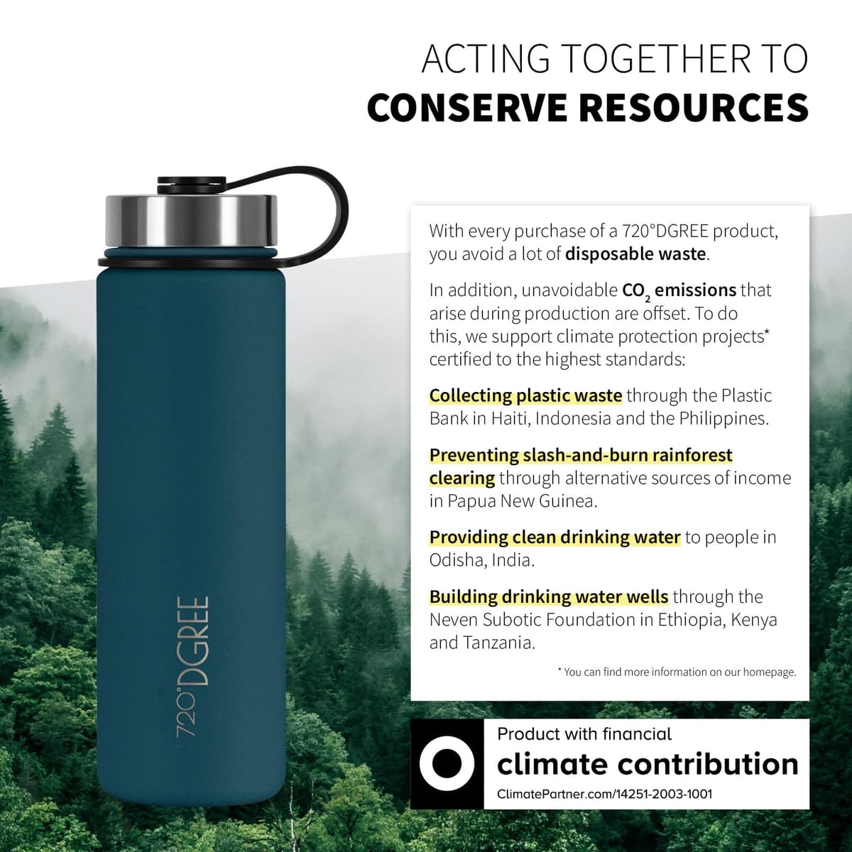 720°DGREE Vaccum Insulated Water Bottle “noLimit“ - 410ml, 530ml, 710ml, 950ml, 1200ml - Leakproof, BPA-Free, Thermo Stainless Steel Flask - Sports, Gym, School, Travel, Carbonated Drinks +Sports-Cap — view 5