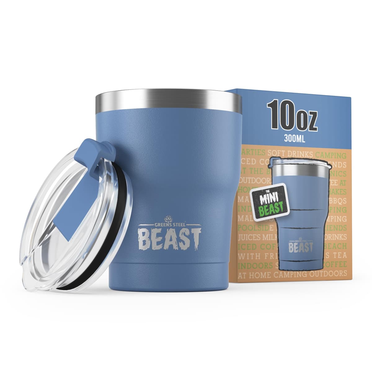 Greens Steel Beast Tumbler – 550 ml (20 oz), Coral | Vaso de acero inoxidable reutilizable con aislamiento al vacío | con 2 pajitas y cepillo de limpieza | Termo de viaje de doble pared — view 19